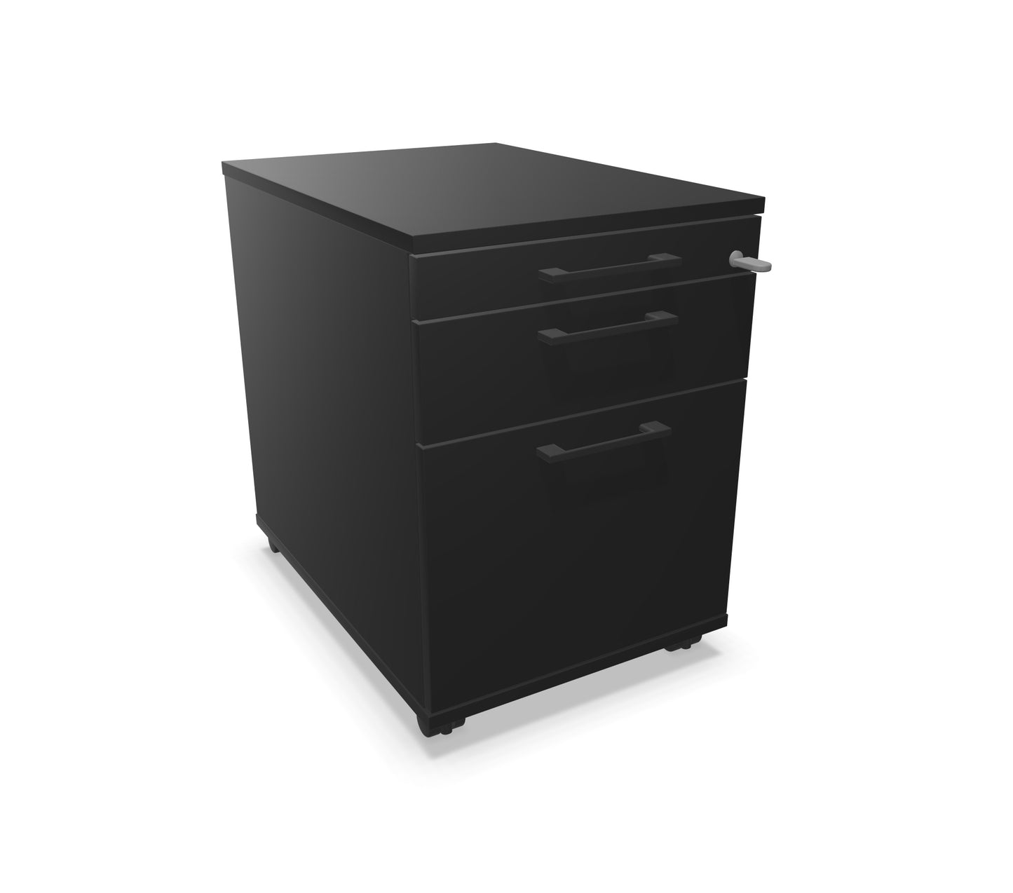 Narbutas Optima Roll-Korpus mit Hängeregister Schwarz mit Griffen Schwarz