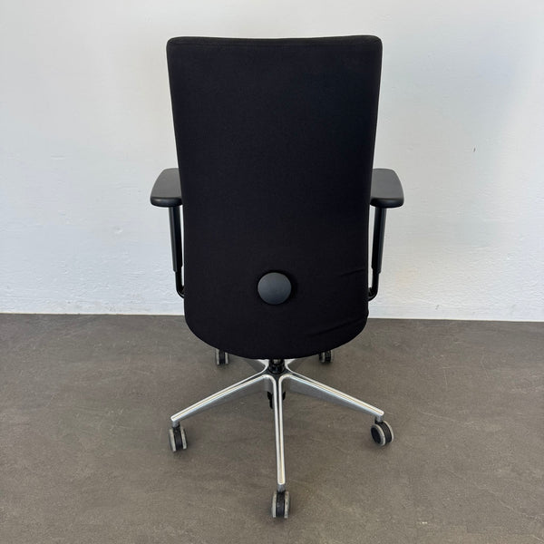Girsberger Presto Bürodrehstuhl mit Armlehnen - neuer Höhenlift - Stoff Schwarz