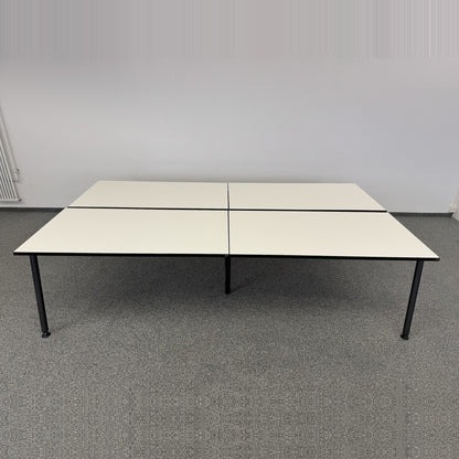 König + Neurath LIFE.S Sitzungstisch Tischplatten Weiss mit schwarzer ABS Kante