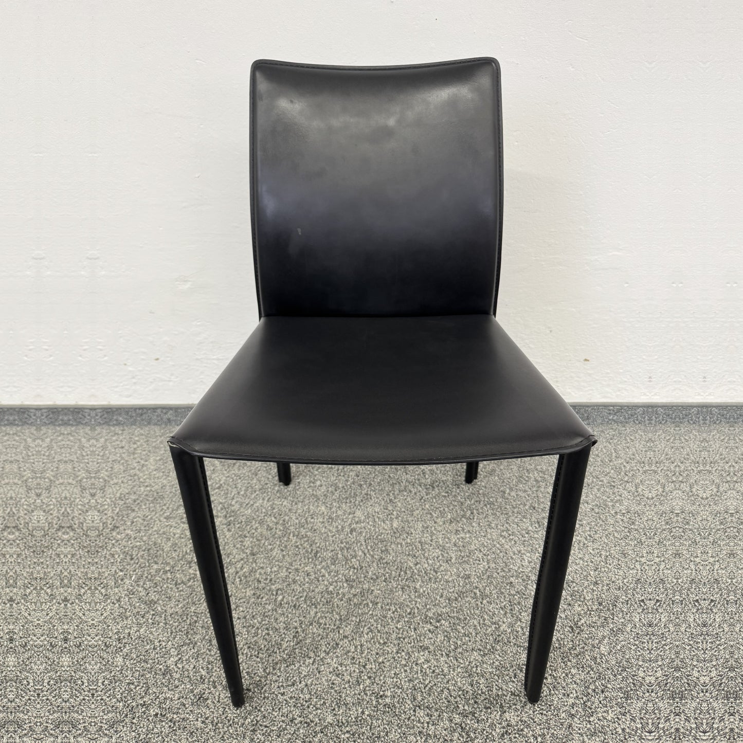 Top Design Vintage Bistrostuhl Leder schwarz