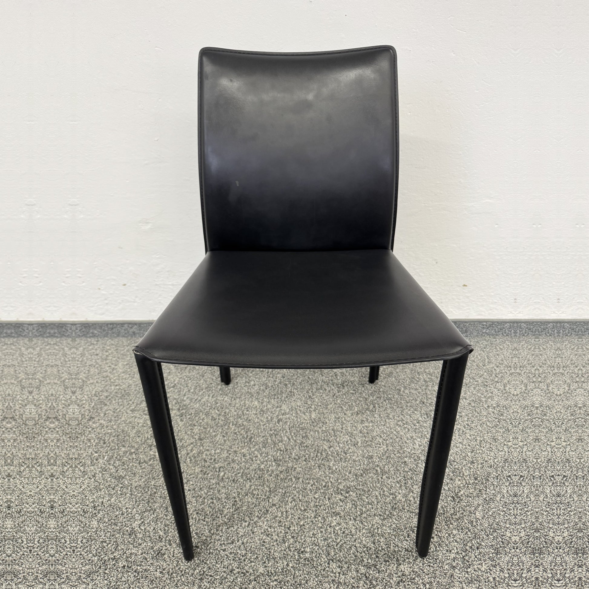 Top Design Vintage Bistrostuhl Leder schwarz