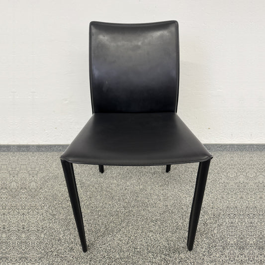 Top Design Vintage Bistrostuhl Leder schwarz