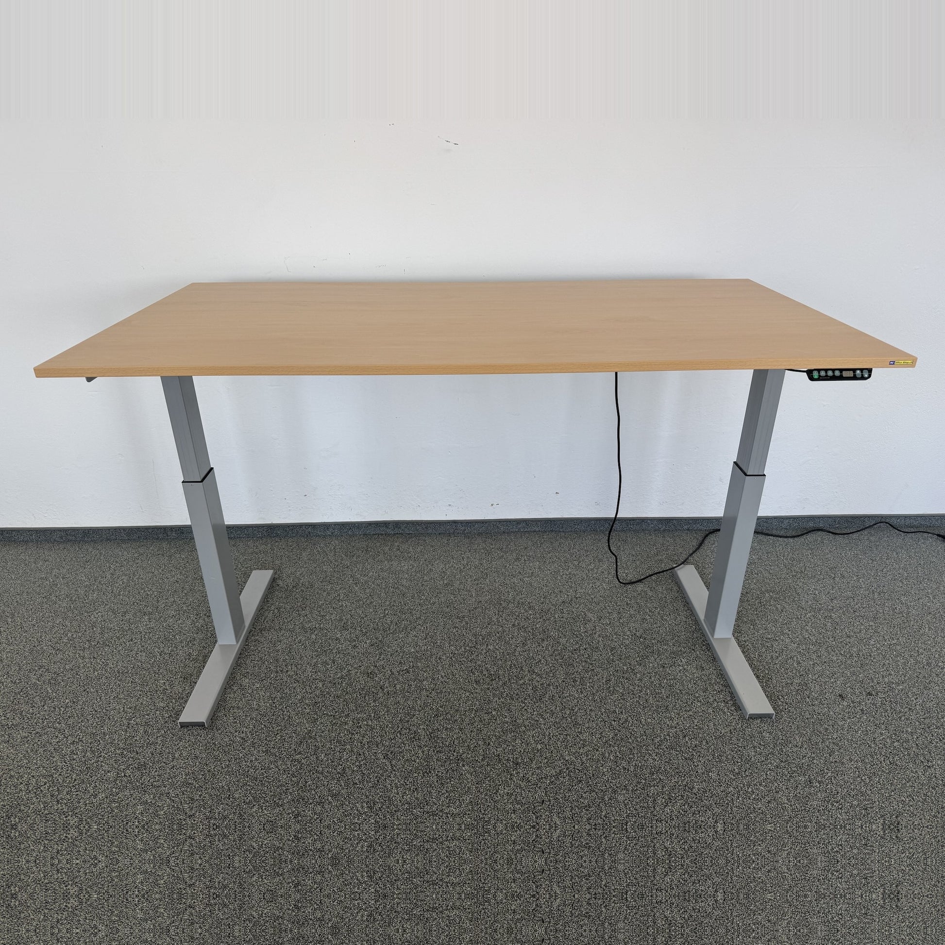 Interoffice Sitz-Steh-Schreibtisch Tischplatte Buchendekor