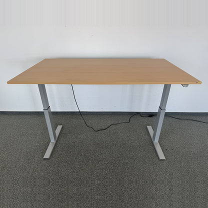 Interoffice Sitz-Steh-Schreibtisch Tischplatte Buchendekor - 6037664