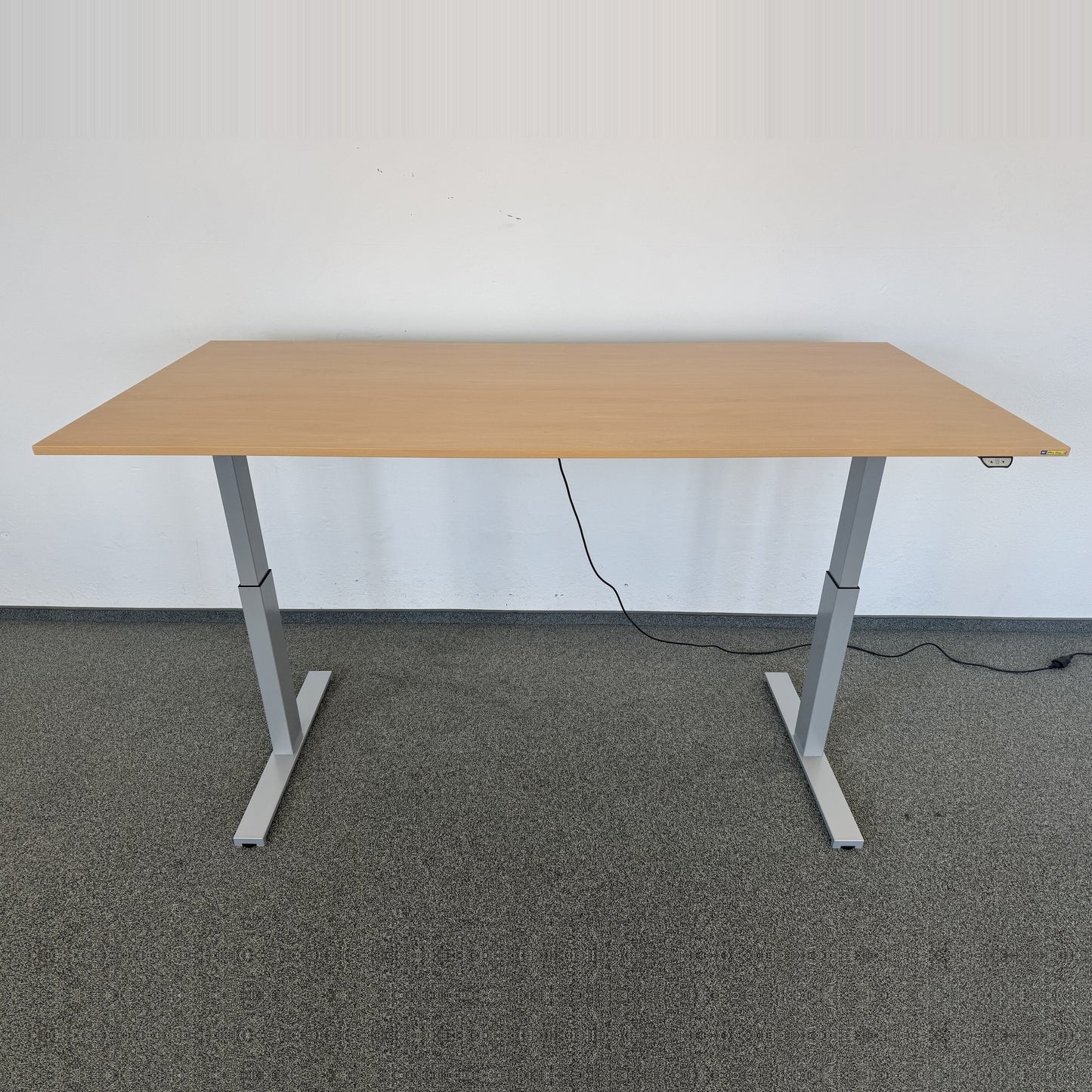 Interoffice Sitz-Steh-Schreibtisch Tischplatte Buchendekor