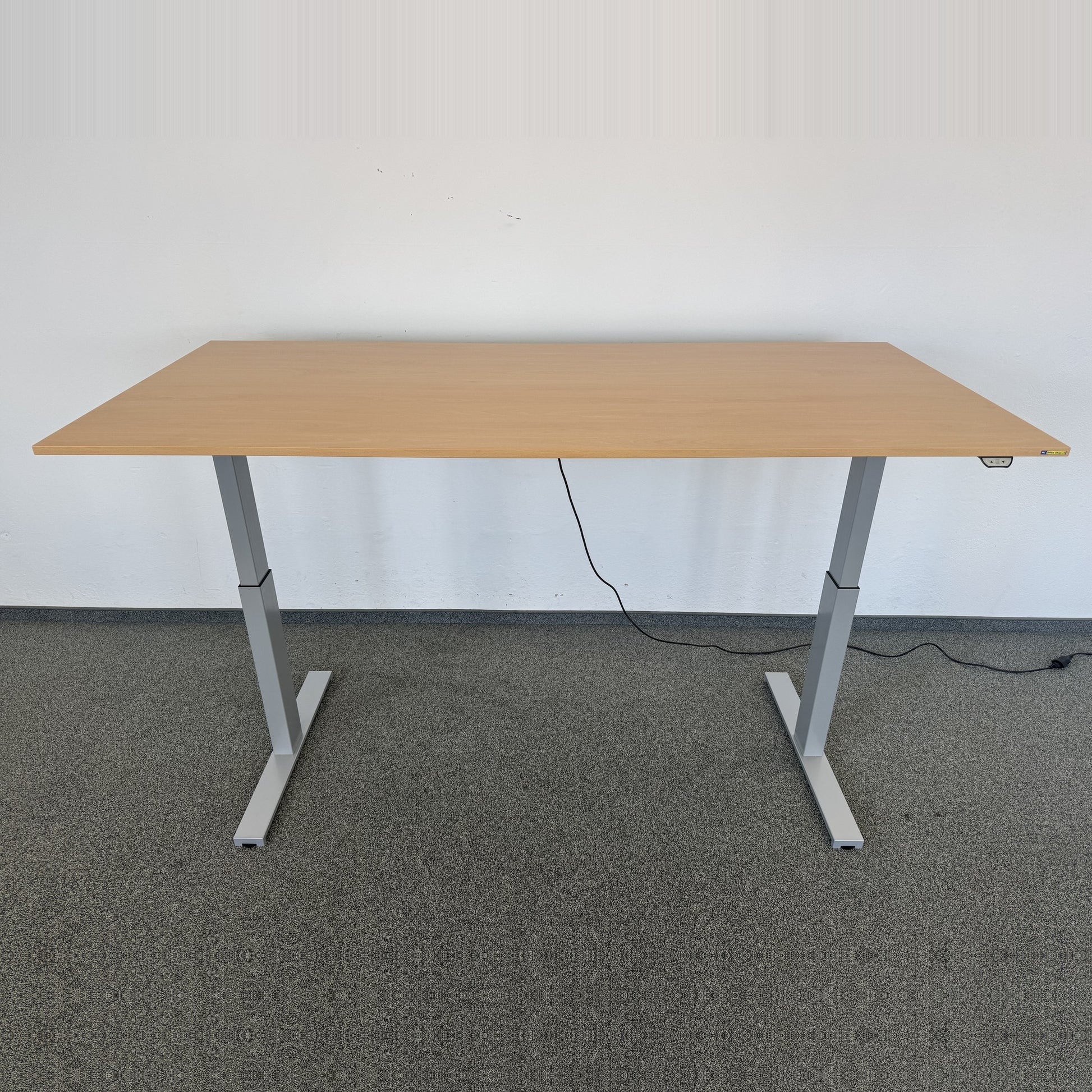 Interoffice Sitz-Steh-Schreibtisch Tischplatte Buchendekor