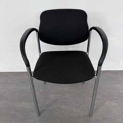 Nowy Styl Besucherstuhl 4LA mit Stoffbezug Schwarz - 6037753