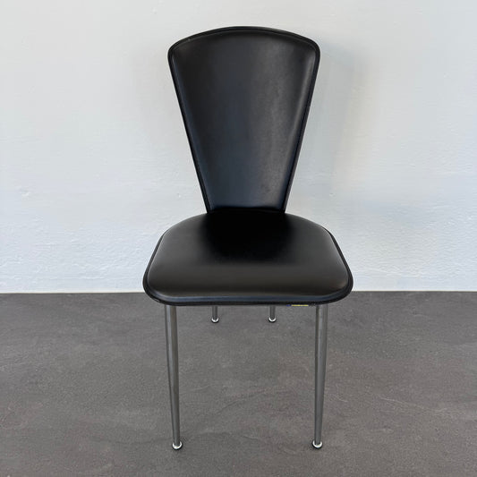 Top Design Vintage Bistrostuhl Leder schwarz