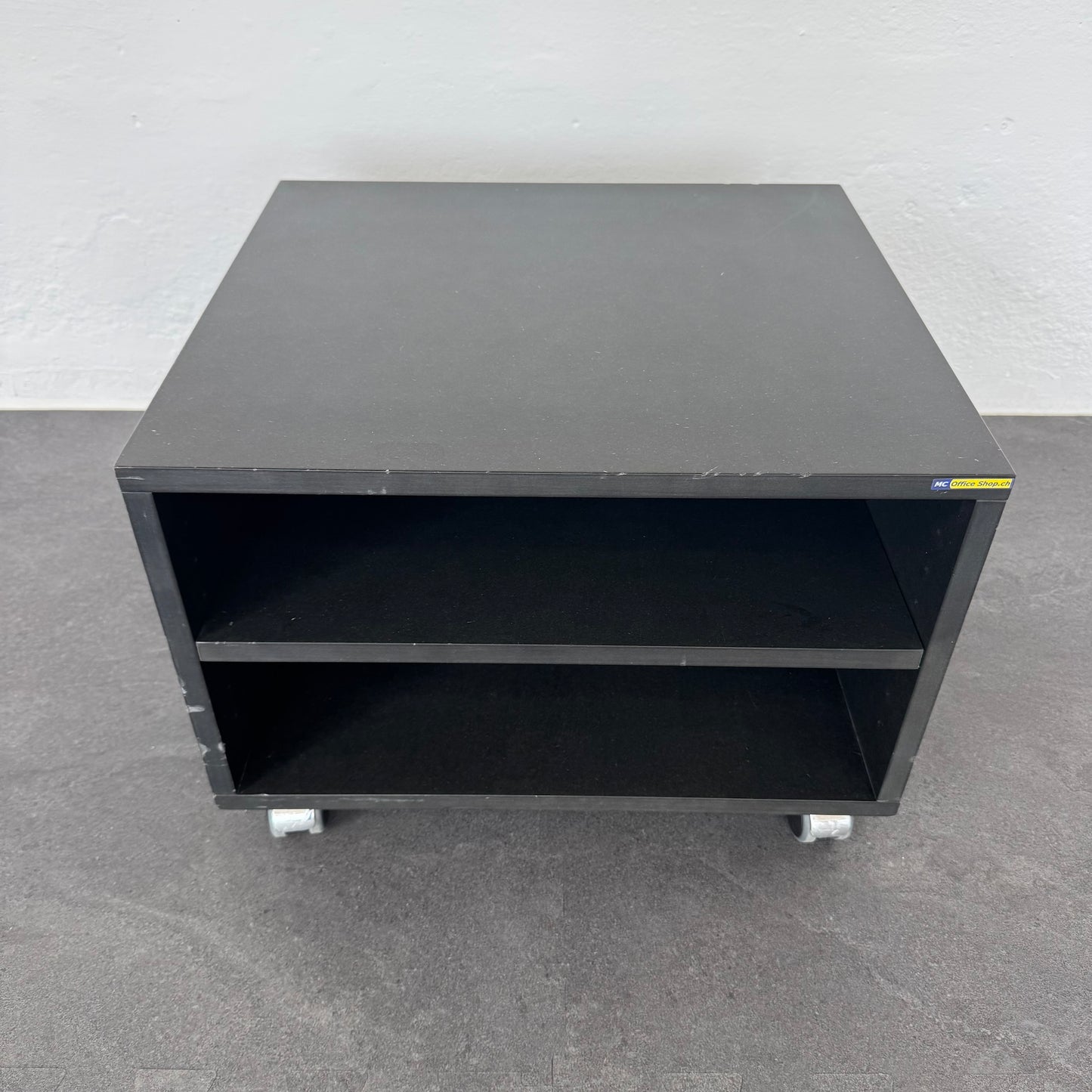 Top Design Classic Drucker-Rollboy aus MDF Natur schwarz lackiert