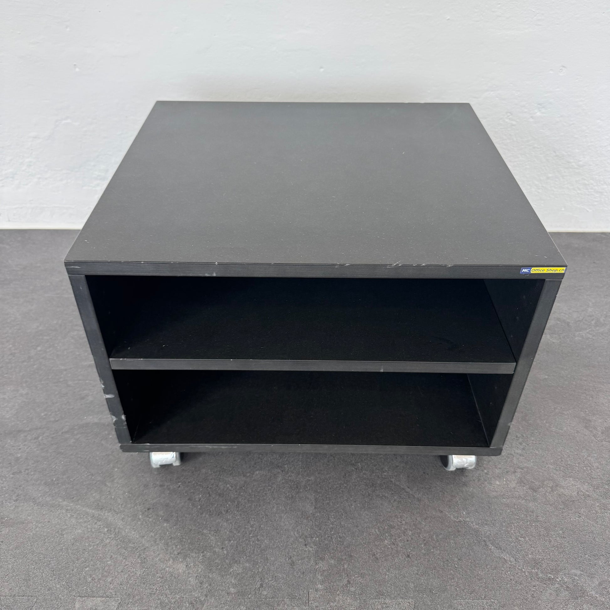 Top Design Classic Drucker-Rollboy aus MDF Natur schwarz lackiert