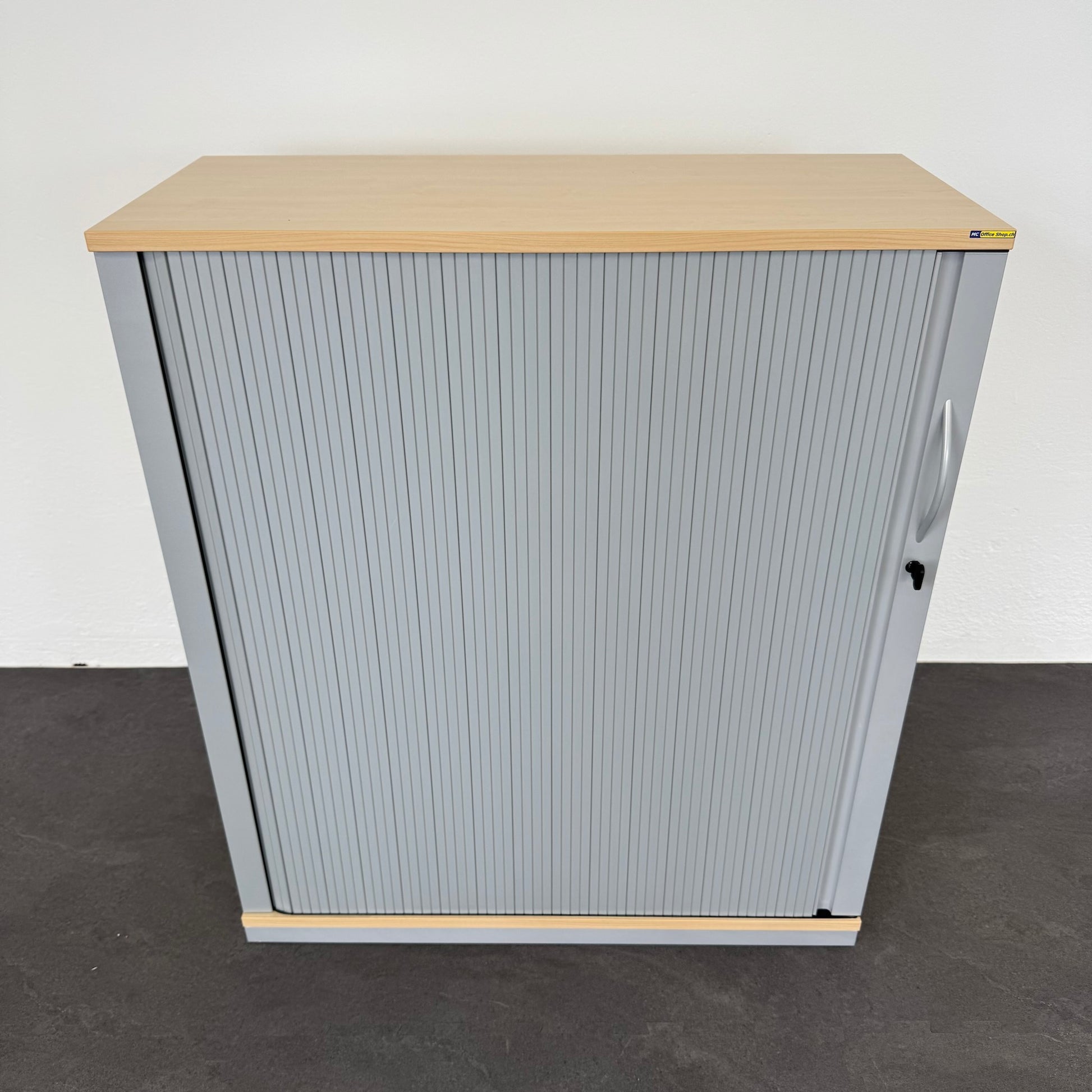 Steelcase Share It Lateralschrank Spanplatte Ahornfurnier und Silbergrau