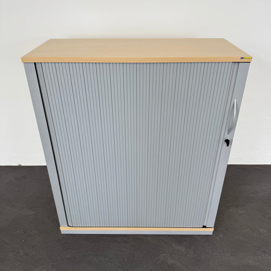 Steelcase Share It Lateralschrank Spanplatte Ahornfurnier und Silbergrau