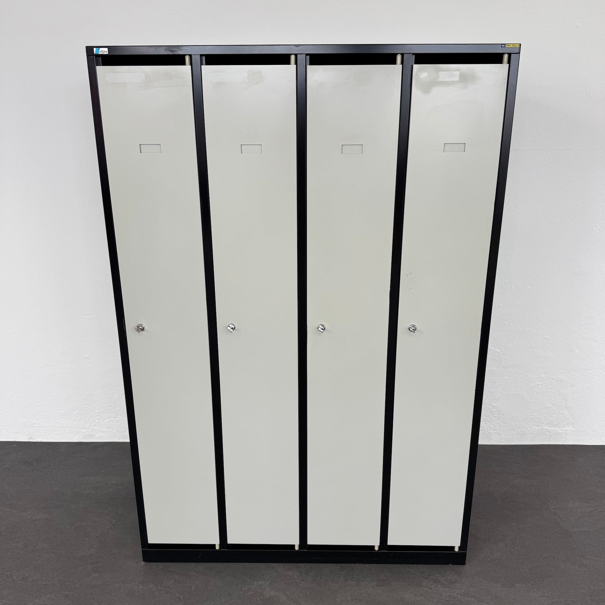Lista Classic Garderobenschrank aus Metall Schwarz und Lichtgrau