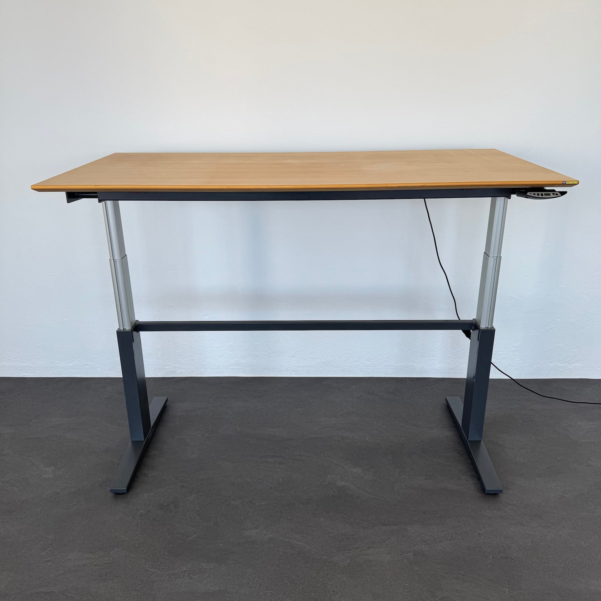 Ergodata System Desk Sitz-Steh Schreibtisch MDF Birnbaumfurnier