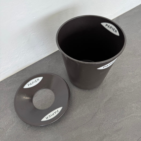 Romay Brandschutz Abfalleimer mit Löschdeckel - Dunkelbraun