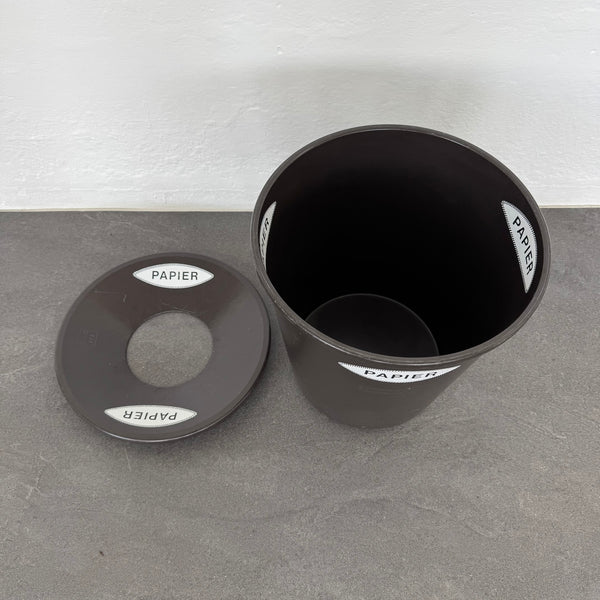 Romay Brandschutz Abfalleimer mit Löschdeckel - Dunkelbraun