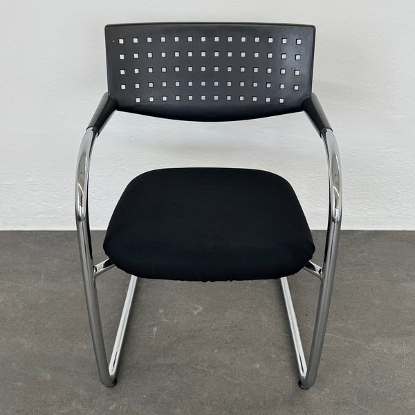 Vitra Visavis Freischwinger - Schwarz-Chrom