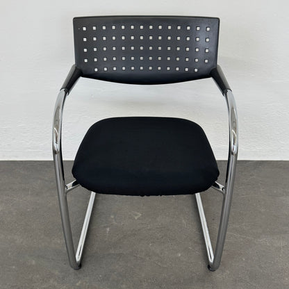 Vitra Visavis Freischwinger mit Stoffbezug Schwarz - 6038025