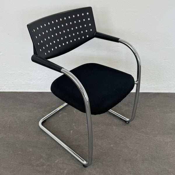 Vitra Visavis Freischwinger - Schwarz-Chrom