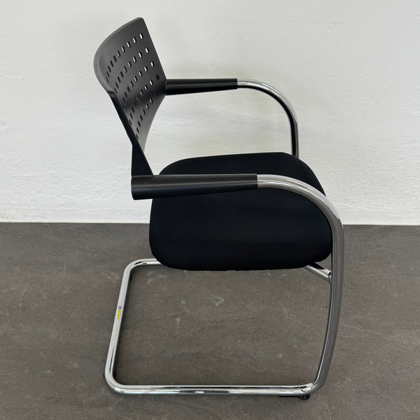 Vitra Visavis Freischwinger - Schwarz-Chrom
