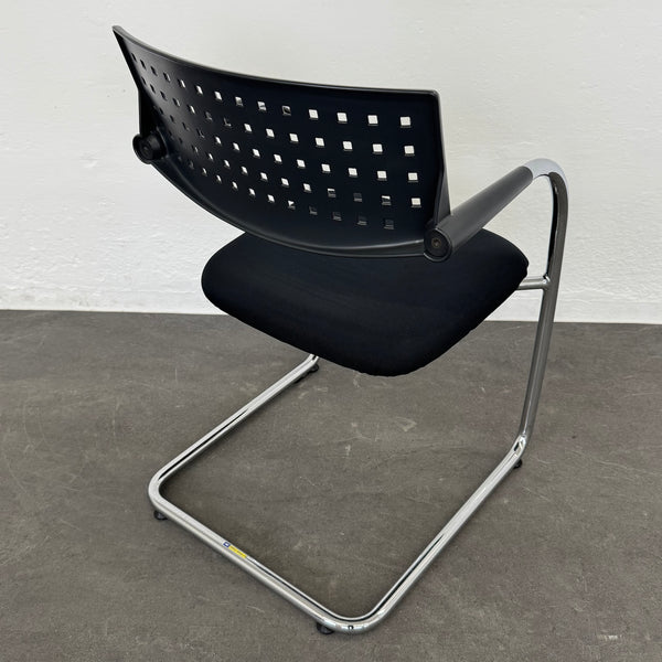 Vitra Visavis Freischwinger - Schwarz-Chrom