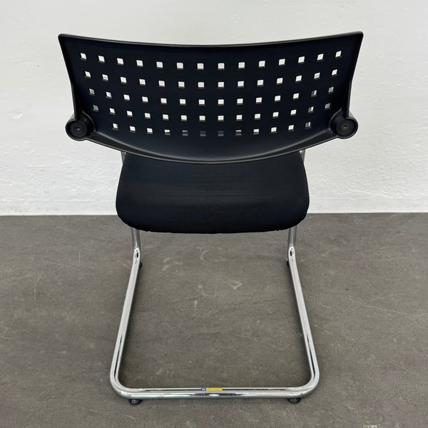 Vitra Visavis Freischwinger - Schwarz-Chrom