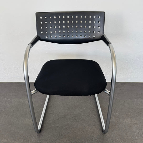 Vitra Visavis Freischwinger - Schwarz-Silbergrau