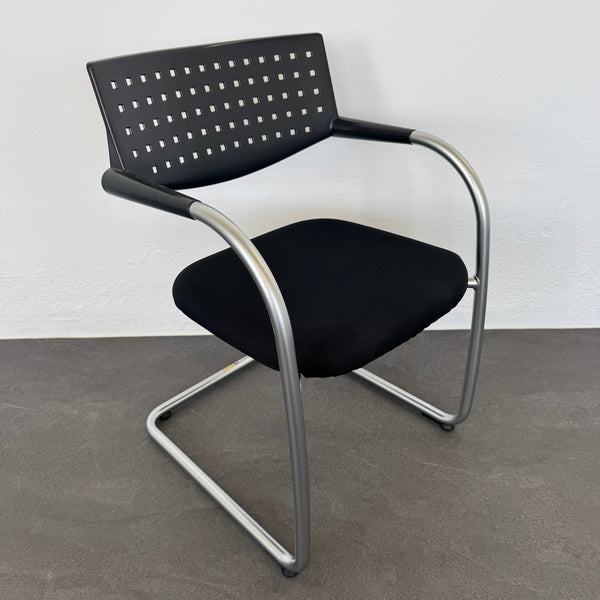 Vitra Visavis Freischwinger - Schwarz-Silbergrau