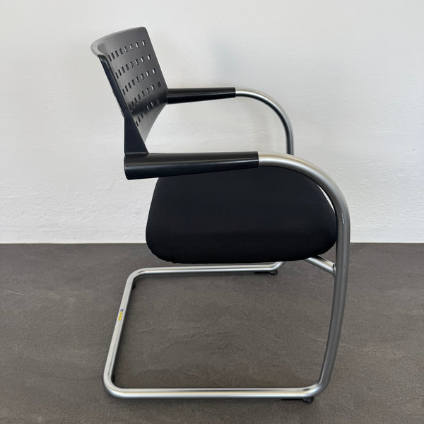Vitra Visavis Freischwinger - Schwarz-Silbergrau