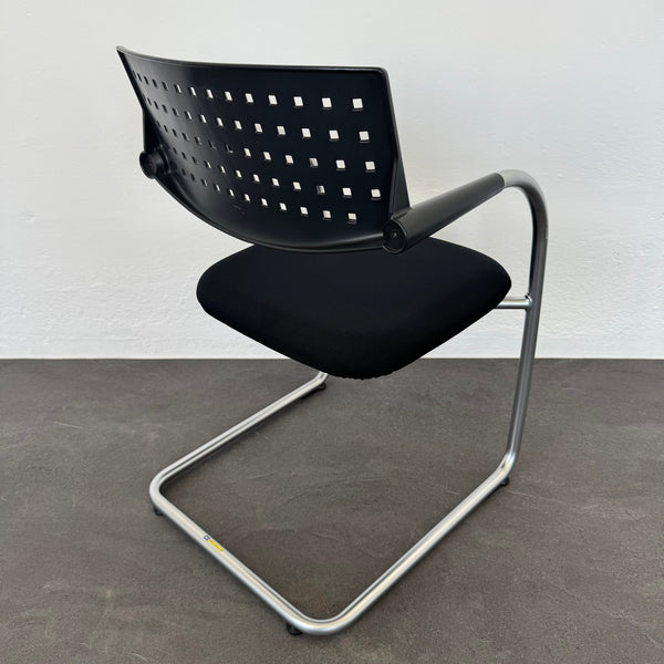 Vitra Visavis Freischwinger - Schwarz-Silbergrau