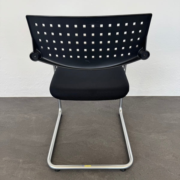 Vitra Visavis Freischwinger - Schwarz-Silbergrau