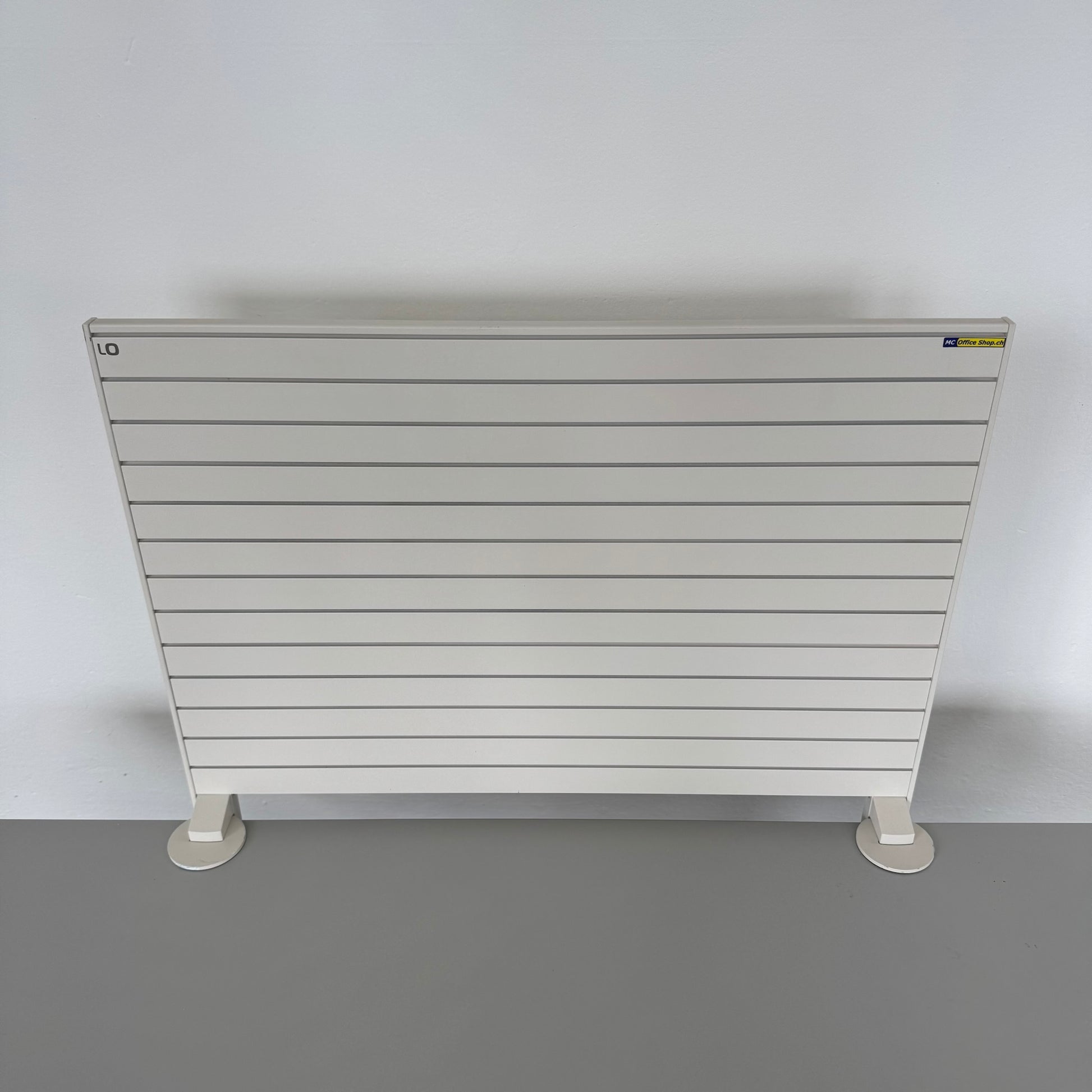 Lista Office Reflect Trennwand mit Tischhalterung Metall Weiss