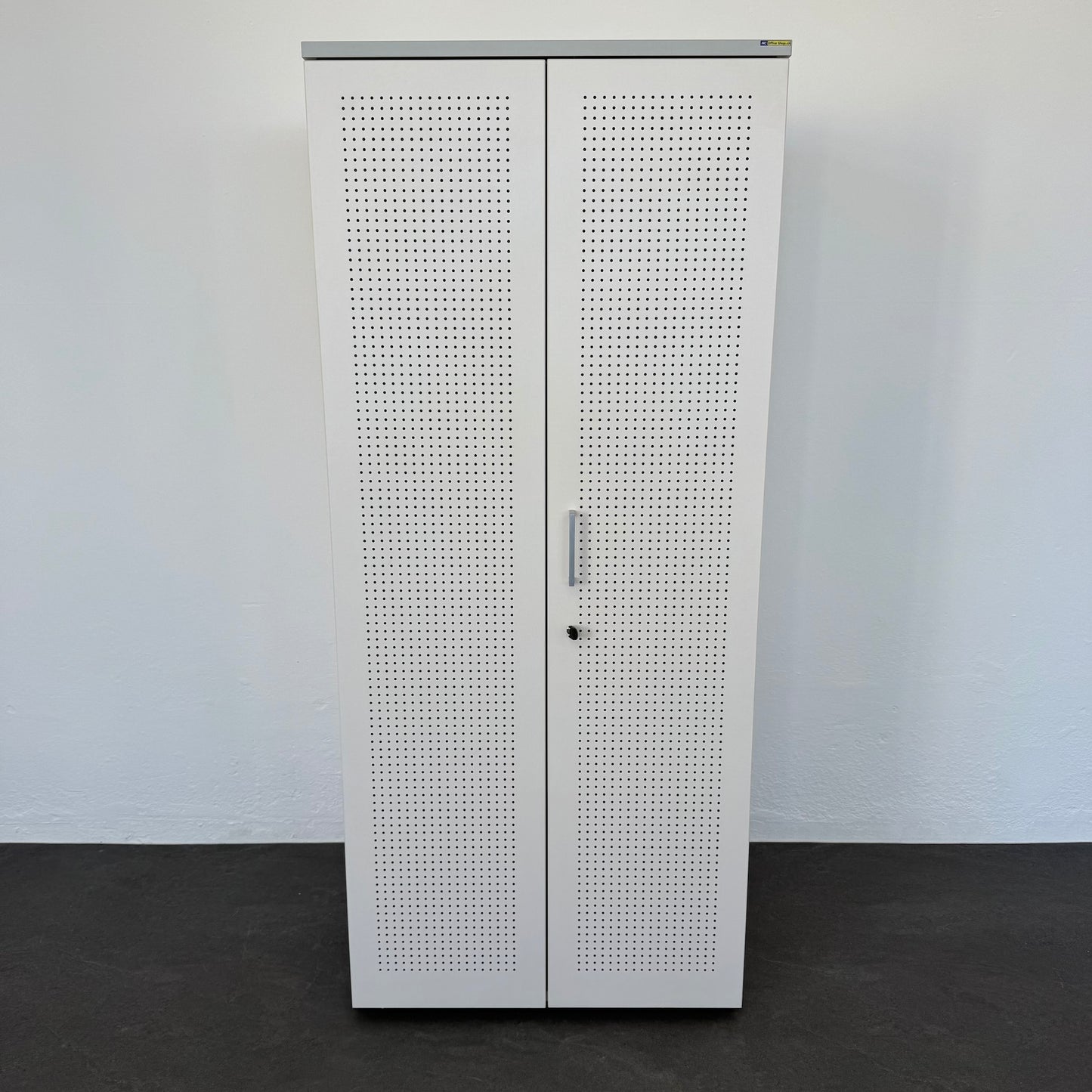 Elan BeHold Flügeltür-Aktenschrank Spanplatte Weiss mit Deckblatt Grau
