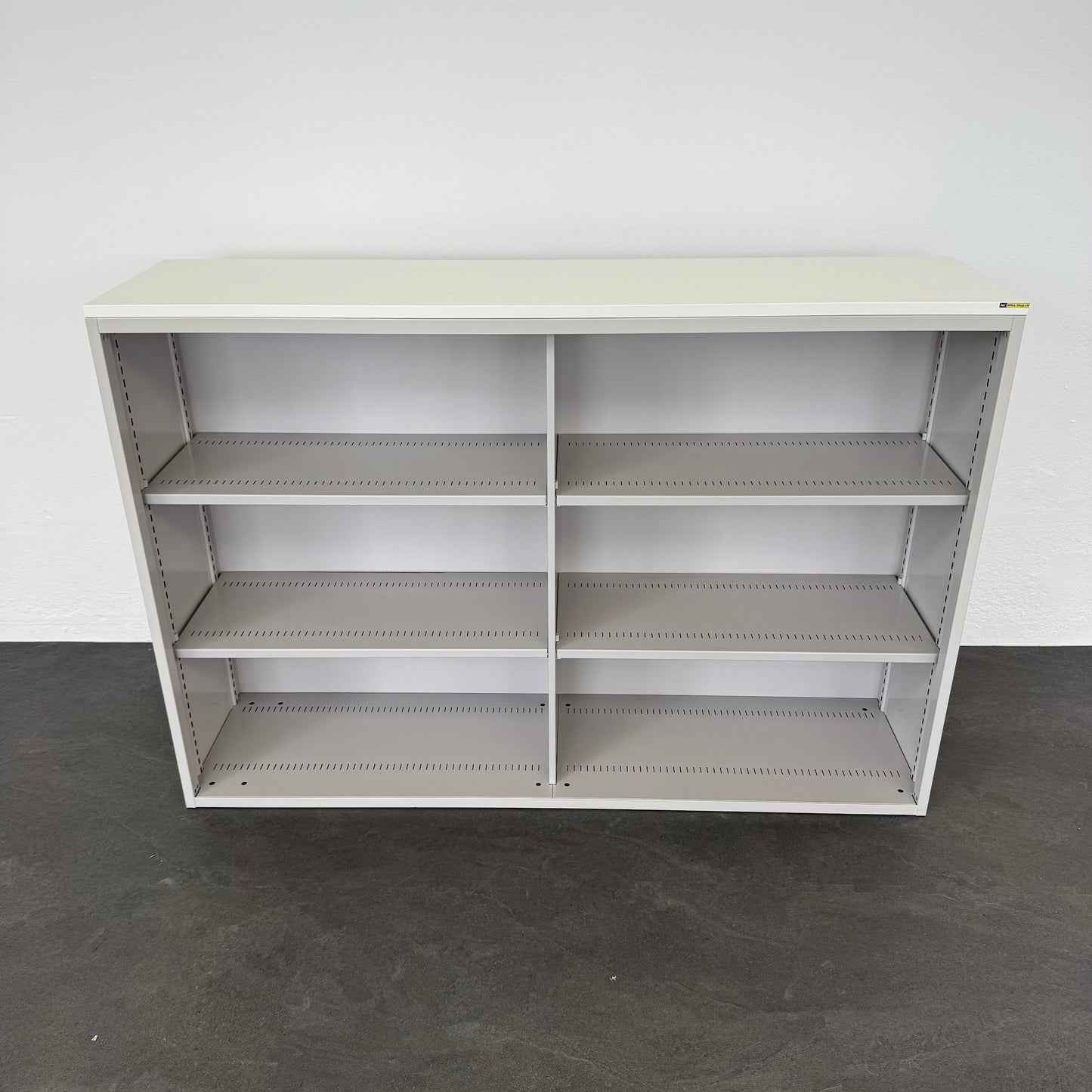 Lista Office Storage Regal Metall Lichtgrau mit weissem Deckblatt