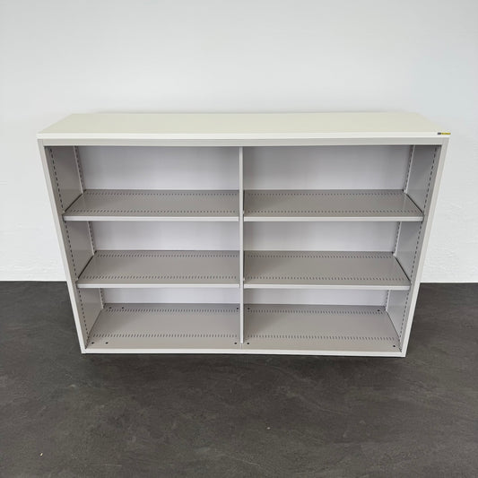 Lista Office Storage Regal Metall Lichtgrau mit weissem Deckblatt