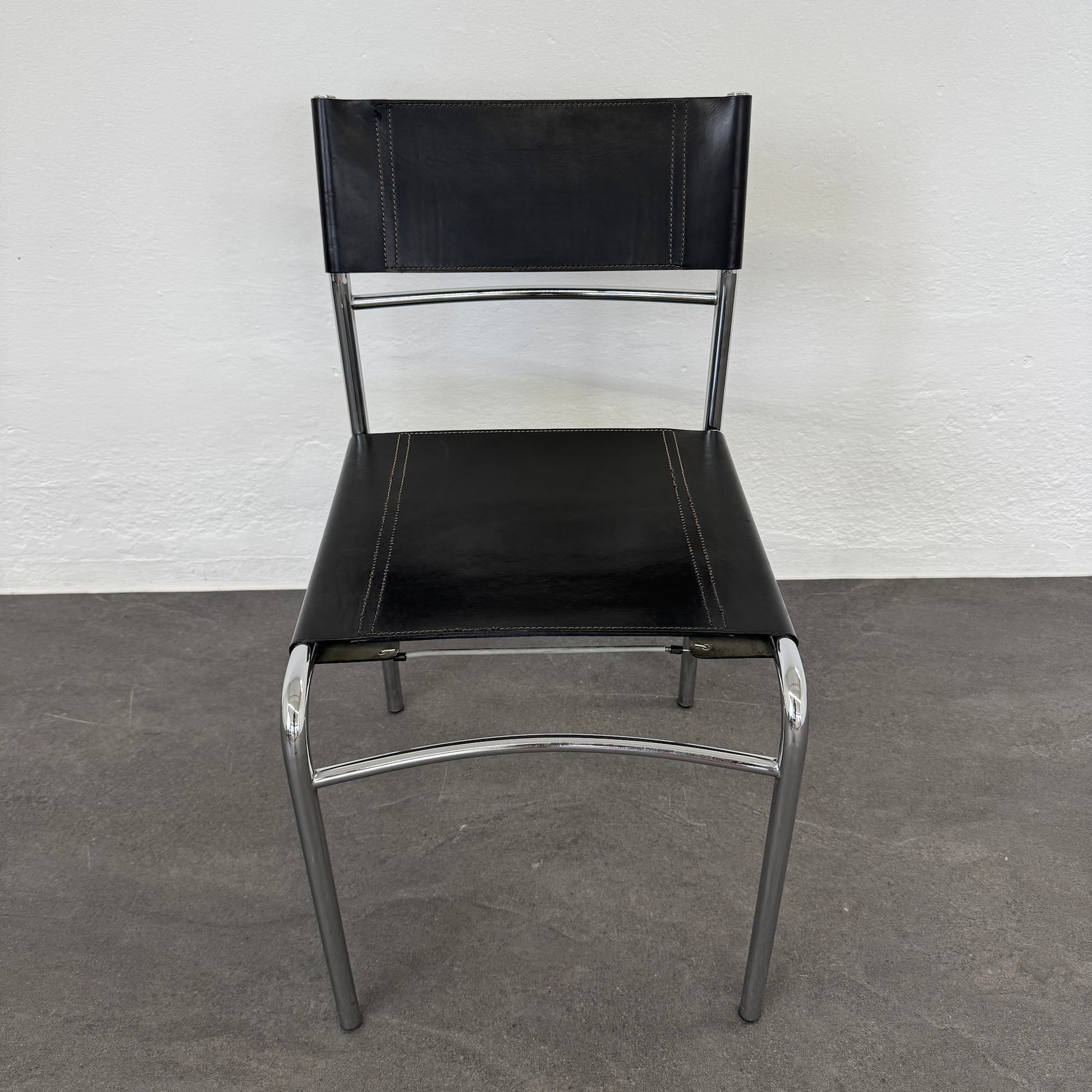 Top Design Vintage Base Bistrostuhl Leder schwarz
