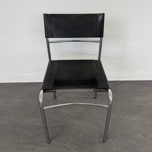 Top Design Vintage Base Bistrostuhl Leder schwarz