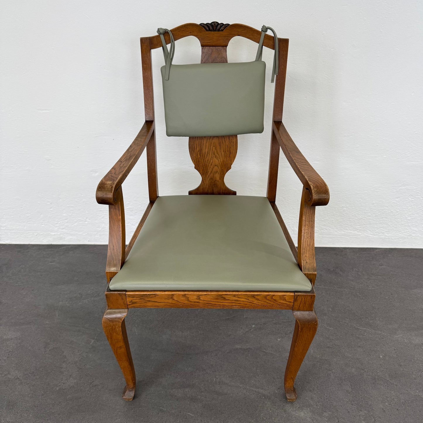 Barock Design Style 50 Stuhl Leder Grün