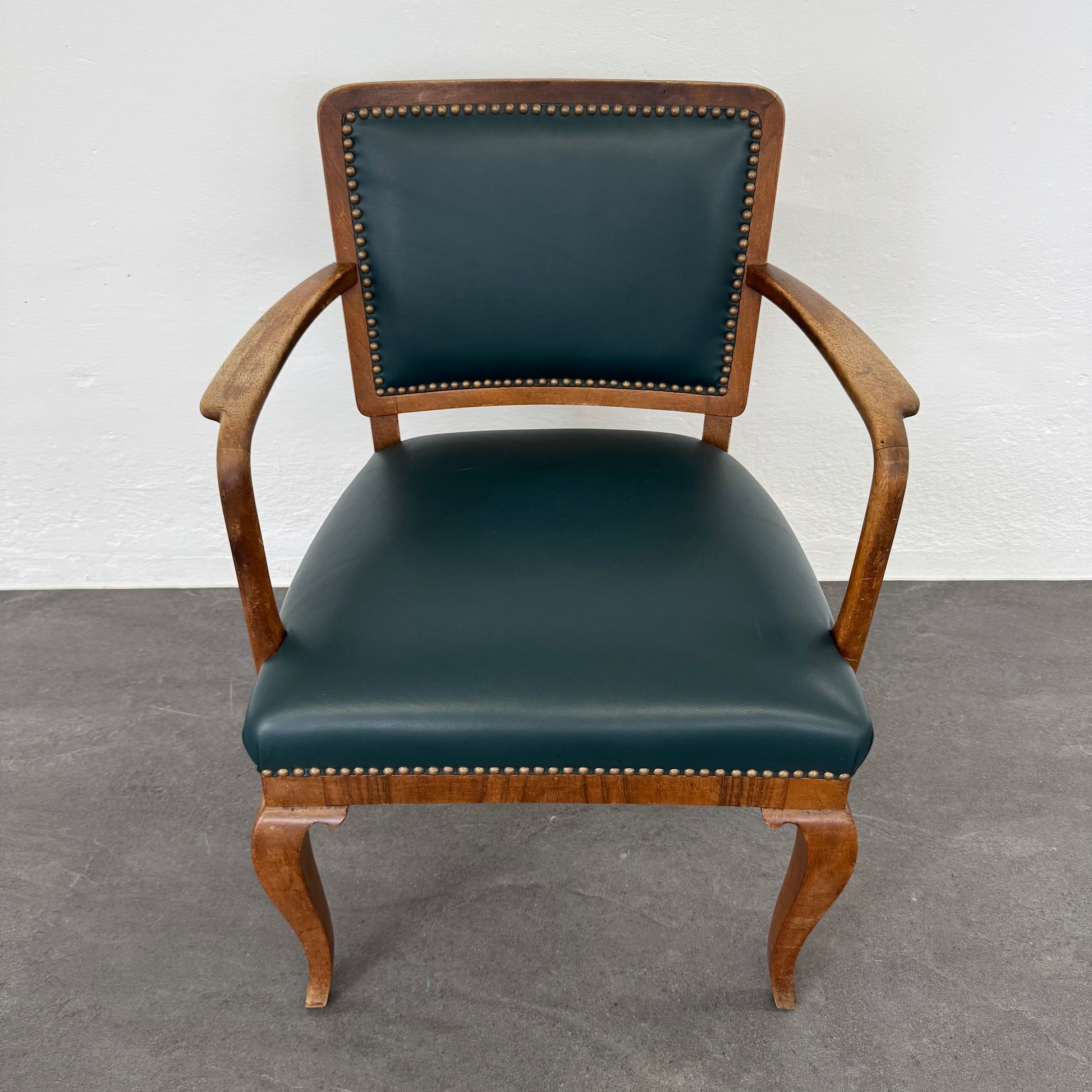 Barock Design Style 40 Stuhl Leder Grün