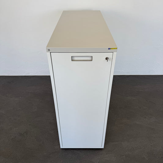 Lista Office D1 Apothekerschrank aus Spanplatte Weiss mit Deckblatt Grau