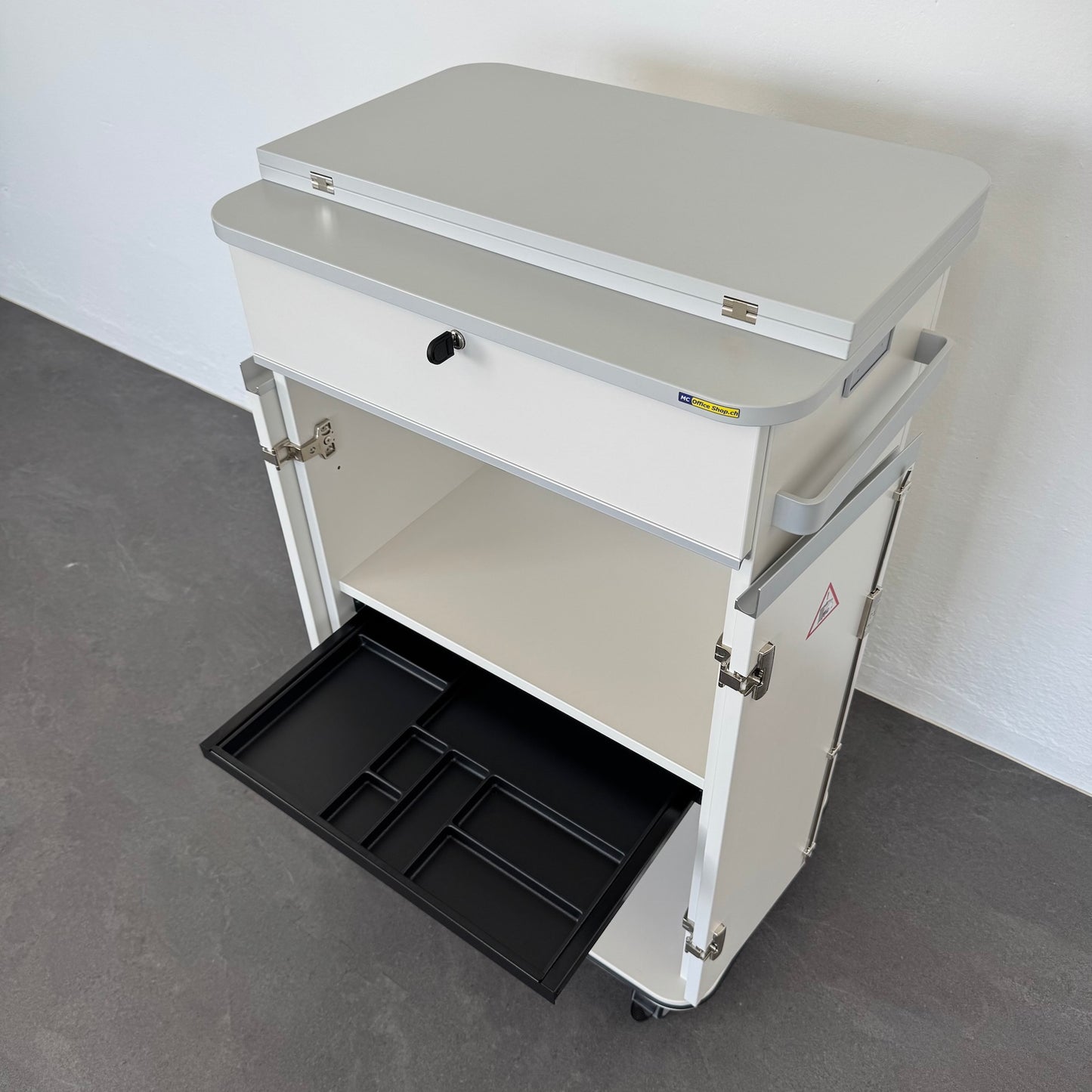 Haworth New City Maxi Caddy mit Materialschale offen