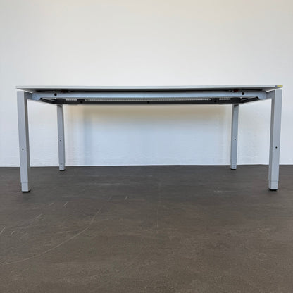 Ergodata Line Desk Schreibtisch mit Gestell in Silbergrau - 6038237