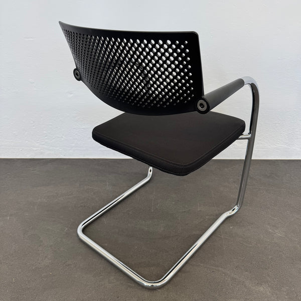 Vitra Visavis 2 Freischwinger - stapelbar - Schwarz - ohne Gleiter