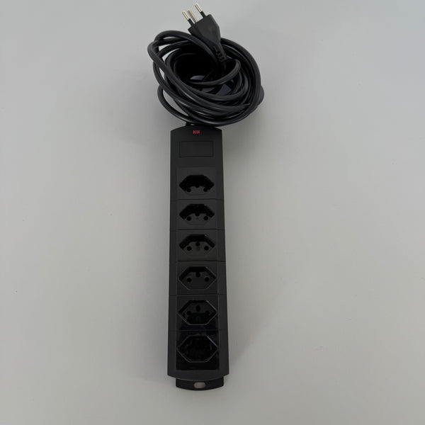 Max Hauri Prime Line Mehrfachstecker - Schwarz - 6 Anschlüsse