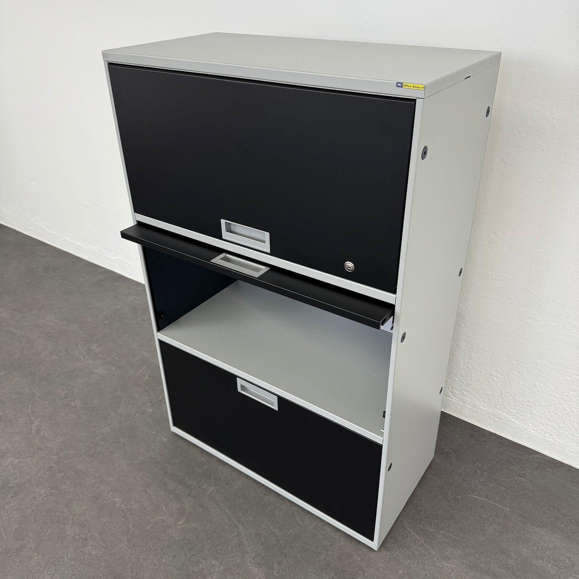 Lista Office Qub Modul-Kombination mit Klappe mitte offen