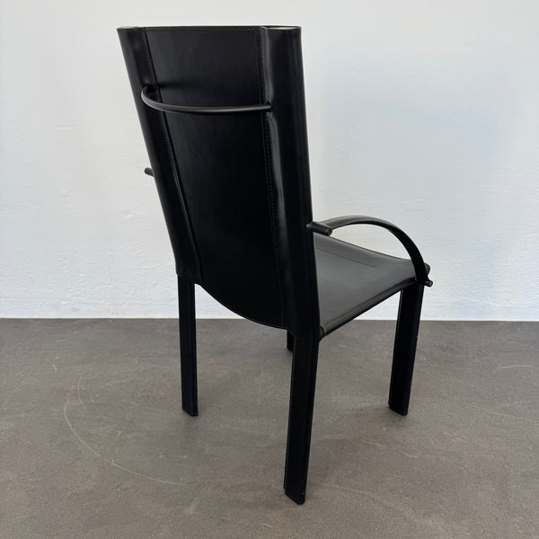 Matteo Grassi Vintage Leder Stuhl Leder Schwarz
