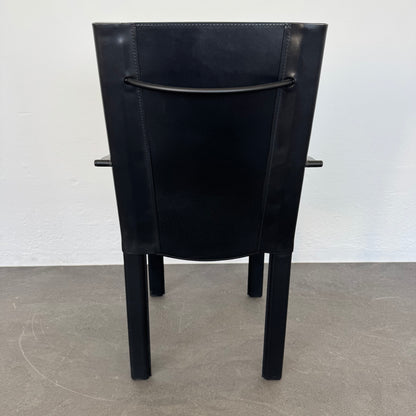 Matteo Grassi Vintage Leder Stuhl Ansicht von hinten