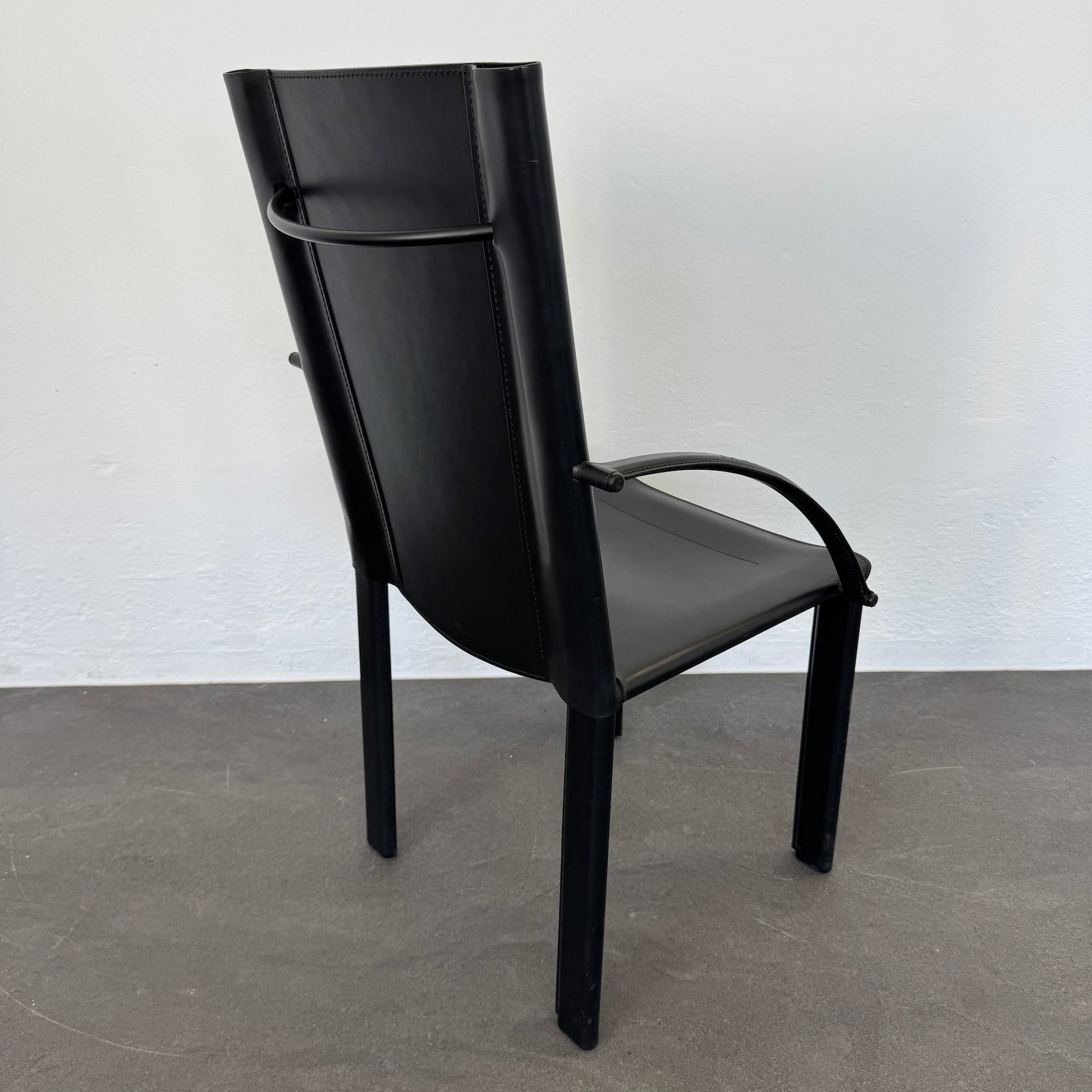 Matteo Grassi Vintage Leder Stuhl mit Rückenlehne
