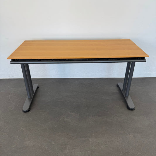 Ergodata System Desk Schreibtisch mit Tischplatte MDF in Birnbaumfurnier