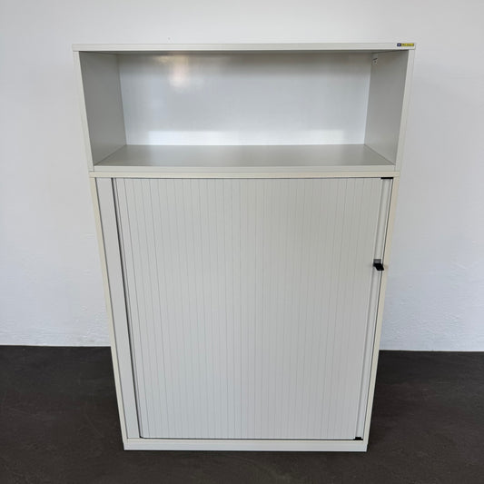 Steelcase Share It Lateralschrank Spanplatte Lichtgrau Hell mit Schwarzer Kante